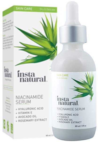 Niacinamide 5% Face Serum - Vitamin B3 Anti Aging Skin Moisturizer - Diminishes Appearance of Acne, Breakouts, Wrinkles, Fine Lines, Dark Spots, Age Spots & Hyperpigmentation - InstaNatural - 2 oz