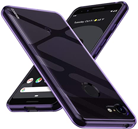 Google Pixel 3 Case, CASEVASN [Slim Thin] Anti-Scratches Flexible TPU Gel Rubber Soft Skin Silicone Protective Case Cover for Google Pixel 3 (Purple)