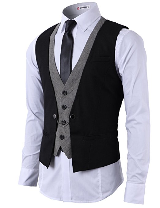 H2H Mens Fashion Business Suit Vest