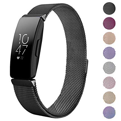 CAVN Metal Bands Compatible for Fitbit Inspire/Inspire HR Bands for Women Men Small Large, Replacement Stainless Steel Wrist Strap Accessory