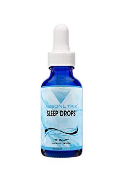 ABSONUTRIX Sleep Drops – All-Natural Sleep Aid Supplement Including Melatonin, Valerian Root, Chamomile & Passion Flower – Non-Habit-Forming Calm, Stress & Anxiety Relief Formula – 2fl oz Made in USA
