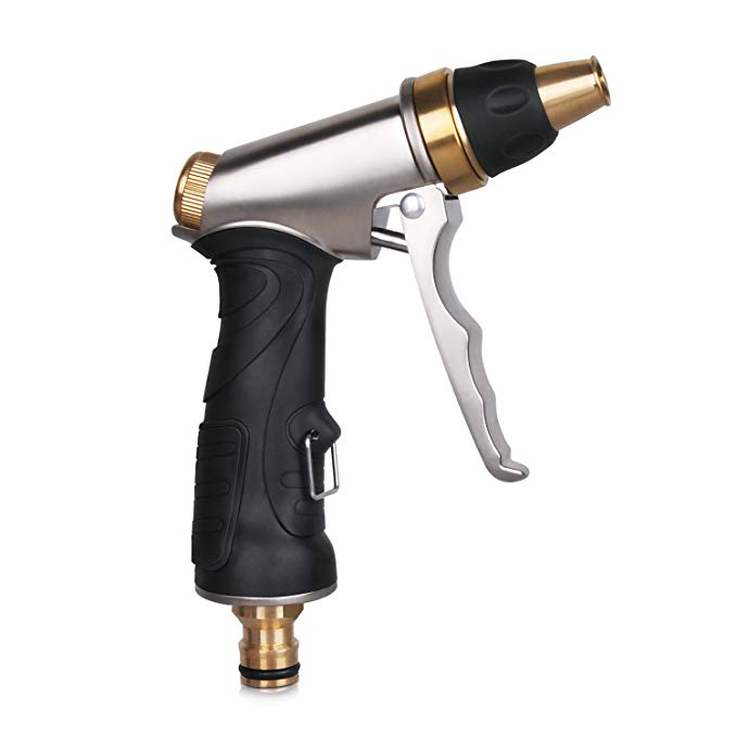 Homeme Hose Spray Gun, Hose Spray Nozzle Watering Gun - High Pressure Metal Spray Nozzle for Car Washing/Plant Watering Suitable for Garden Hose