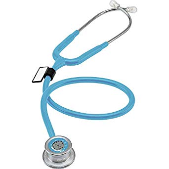 MDF Pulse Time 2-in-1 Digital LCD Clock and Single Head Stethoscope - Free-Parts-for-Life & - Pastel Blue (MDF740-03)