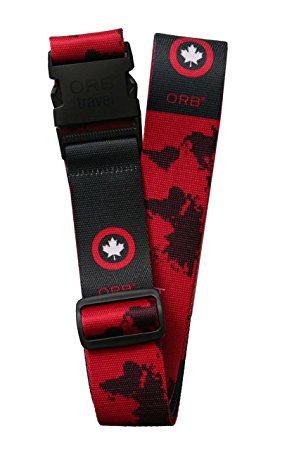 ORB Travel Premium Designer Luggage Strap 2"x72"-LS260-RG-Earth-Red/Grey