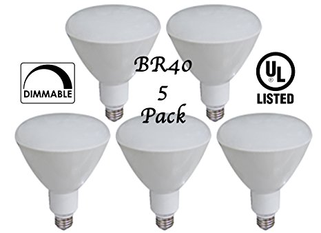 5 Pack BR40 Bioluz LED SEE Series Smooth 12w = 85w Equivalent 2700k 900 Lumen Dimmable Lamp (Pack of 5)