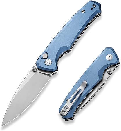 CIVIVI Pocket Folding Knife with Button Lock and Thumb Stud Opener, 2.97" Nitro-V Blade Aluminum Handle, Altus Utility Knife for Men Women EDC C20076-6