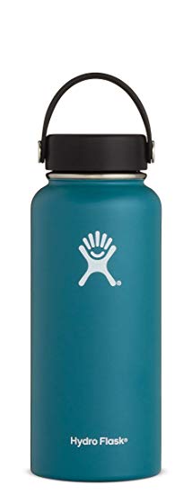 Hydro Flask 32 oz Double Wall Vacuum Insulated Stainless Steel Leak Proof Sports Water Bottle, Wide Mouth with BPA Free Flex Cap, Jade