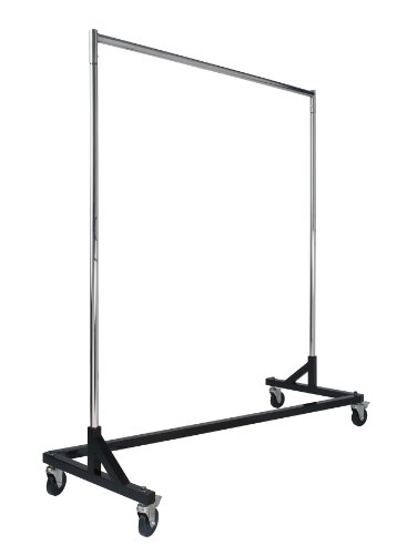Econoco Commercial Rolling Z Rack with KD Construction | Durable Square Tubing