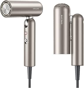 dreame High-Speed Pocket Hair Dryer, 3 Foldable Forms, 40s Fast Drying, 0.66lbs Light Weight, Low Noise Hair Dryer, Fast Motor, 5 Temperature Levels, 300 Million Negative Ions/cm³