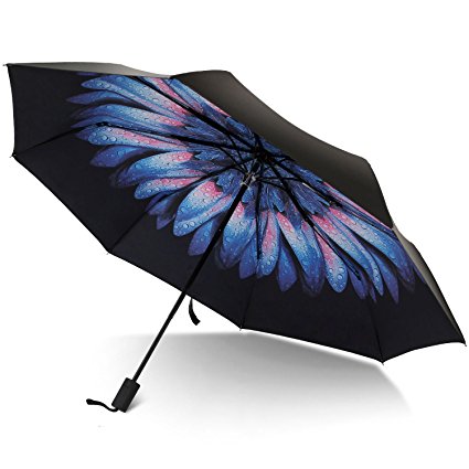 Rainlax Travel Umbrella UV Protection Sun& Rain Compact Windproof Umbrellas