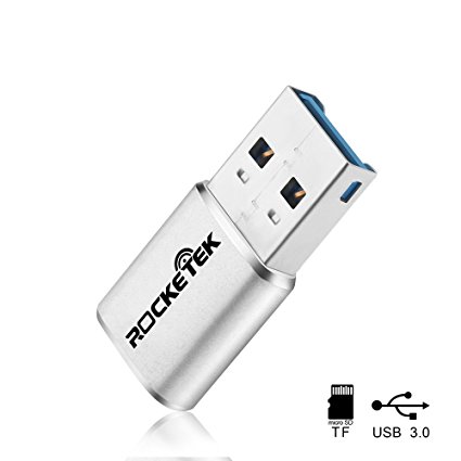 Rocketek Mini USB 3.0 Memory Card Regard for TF Cards, Micro SD Adapter - Silver