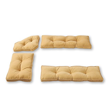 Greendale Home Fashions 4-Piece Nook Cushion Set Hyatt, Cream