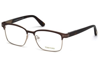 Tom Ford FT5323 Square Metal Optical Brown Rose Gold Eyeglasses TF5323 048 New