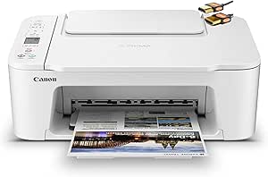 Canon PIXMA TS37 22 Wireless Color Inkjet All-in-One Printer - Print Copy Scan - Mobile Printing - Print Up to 7.7 ipm - Up to 60 Sheets Capacity - 1.5"" LCD - Wi-Fi (2.4/5 GHz)   HDMI Cable, White