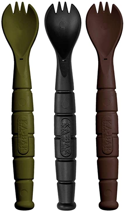 KA-BAR, Field Spork/Knife Kit, Package of 3, Overall Length: 6 .875"