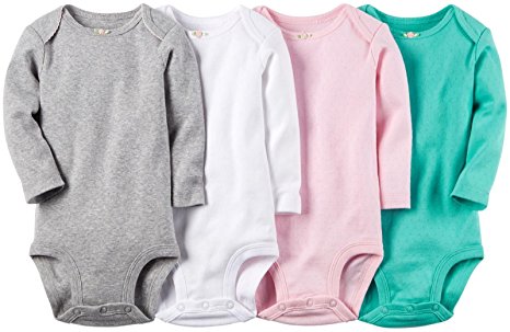 Carter's Baby Girls' 4 Pack Pointelle Bodysuits (Baby)