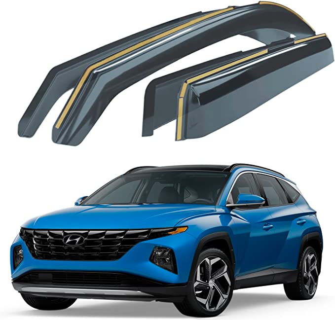 Goodyear Shatterproof in-Channel Window Deflectors for Hyundai Tucson 2021-2023, Rain Guards, Window Visors for Cars, Vent Deflector, Car Accessories, 4 pcs - GY003485