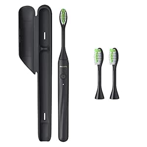 Philips One by Sonicare Rechargeable Toothbrush, Brush Head Bundle, Shadow Black, BD3001/AZ