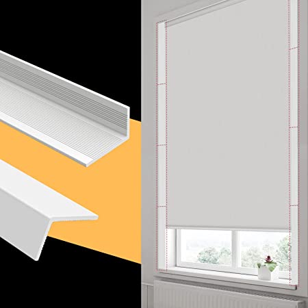 LUCKUP Window Light Blocker Blackout PVC Strips for Blinds Gap Side Track Avoid Light Leakage Magnetic Tape Attached, Side/Top Installation (8PCS-17”L x 1.4”W x 0.8”H, White)
