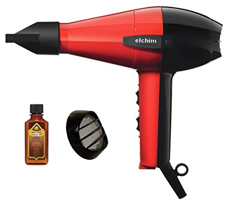 Elchim Classic Professional 2001 Dryer - Red & Black (Bundle includes additional hair dryer filter)