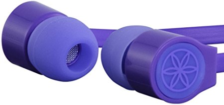 Gaiam Flat Wire Ear Buds with Microphone - Purple (30763)