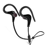 Noise CancellationBluetooth Sports Earphones Wireless Stereo Headset with Soft Ear HooksSweet-proof Headphone Ideal for Running Jogging Black