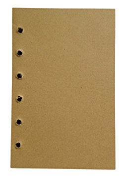 Lian LifeStyle 1 Piece 77 Sheets Leather Cover Notebook Journal 6 Hole Inserts Blank Brown Color