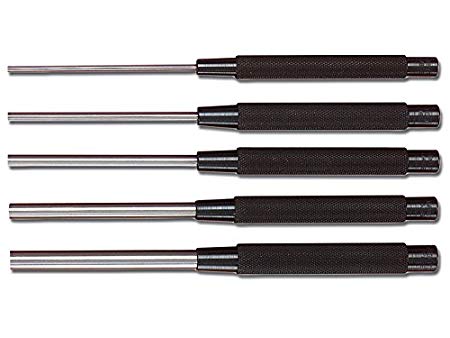 Starrett S248PC Extended Length Drive Pin Punch, 1/8"-3/8" Pin Diameters, 8" Overall Length, 3-1/2" Pin Length, In Red Vinyl Pouch (Pack of 5)