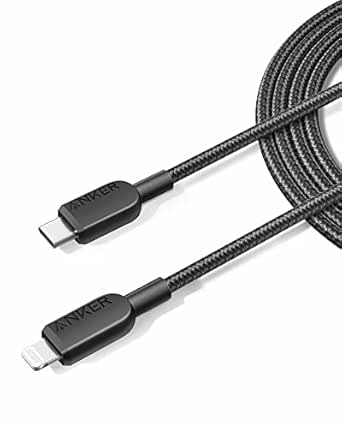 Anker USB C to Lightning Cable, 310 USB-C to Lightning Braided Cable(6ft, Black), MFi Certified, Fast Charging Cable for iPhone 14 Plus 14 14 Pro Max 13 13 Pro iPhone 12 (Charger Not Included)