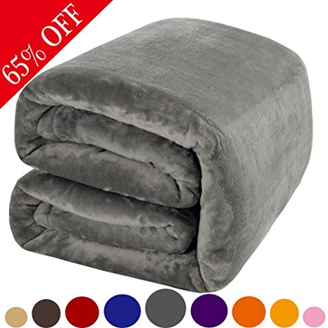 Shilucheng Fleece Soft Warm Fuzzy Plush Lightweight King (104-Inch-by-90-Inch) Couch Bed Blanket, Grey
