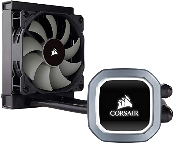 Corsair Hydro H60 Liquid CPU Cooler (120mm Radiator, Single 120mm PWM Fan, RGB-LED Pump Head) Black