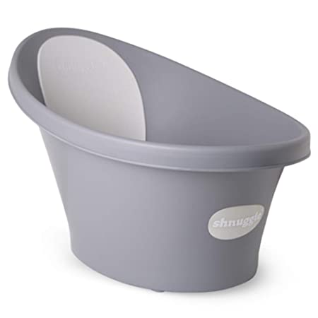 Shnuggle Baby Bath Tub - Compact Support Seat, Makes Bath Time Easy, Designed in UK, 0-12m, Royal Grey