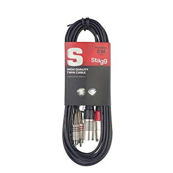 Stagg STC3CMXM 3m S Series Twin RCA Male to Twin XLR Male Cable