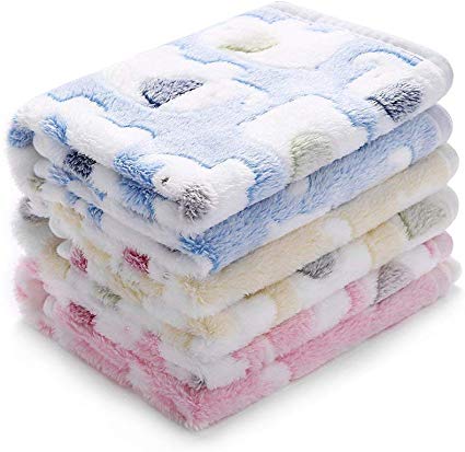 luciphia 1 Pack 3 Blankets Super Soft Fluffy Premium Fleece Pet Blanket Flannel Throw for Dog Puppy Elephant Small