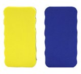 Attmu Magnetic Whiteboard Dry Erasers 22 x 4 Inches Set of 12 - 6 Blue and 6 Yellow