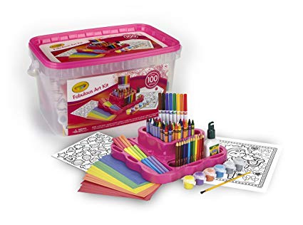 Crayola Fabulous Art Kit, Amazon Exclusive, Art Supplies, Gift for Girls, Age 5, 6, 7, 8