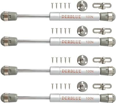 DerBlue 4-Pack 6inch 100N/25lb Gas Struts for Cabinets - Professional Cabinet Shocks and Gas Struts