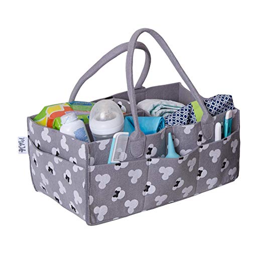 Baby Diaper Caddy and Nursery Storage Organizer | Portable Holder Bin for Changing Table | Large Car Travel Bag | Baby Shower Gift for Boys and Girls | Newborn Registry Must Haves (Regular)