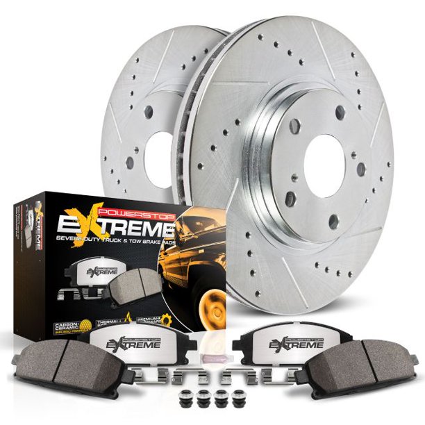 $15 Rebate Available - Power Stop Front Z36 Truck & Tow Brake Pad and Rotor Kit K1857-36