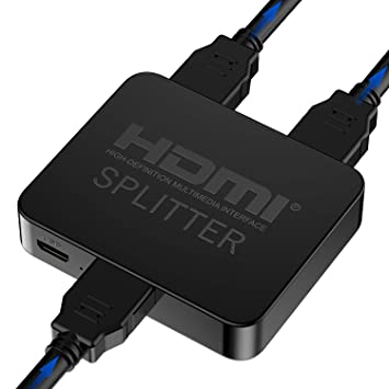 NewBEP HDMI Splitter 1 x 2, 1 Input 2 Output HDMI Amplifier Switcher Box Hub Support 4KX2K 3D 2160p 1080p (HDMI Splitter 1 x 2)