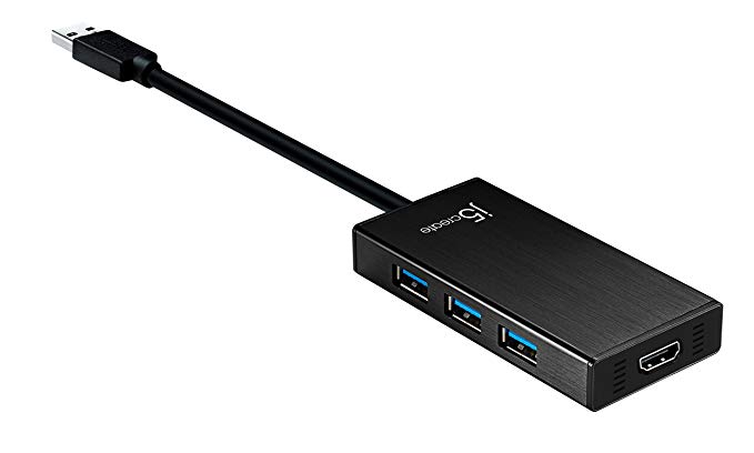 USB 3.0 Multi Port Adapter by j5create | HDMI 1080p 2048 x 1152 @ 32bit | 3-Port USB 3.0 Hub | USB 3.0 SuperSpeed | Backwards Compatible with USB 2.0/1.1 Devices | Compatible with Windows and Mac