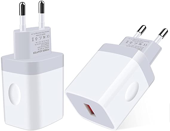 iPhone Fast EU Power Adapter Wall Plug in Phone Charger for European Travel Quick Charging Block for iPhone 12 Galaxy Samsung Huawei P40 Redmi LG Google 4A XL Motorola Z2,HTC,iPad Watch,Camera