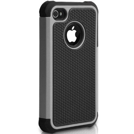 iPhone 5C Hard Shell Case, Durable, Dual Layer, Hybrid, Rugged, Silicone, Military Grade Case for iPhone 5 C by VANGUARD CASES (Gray)