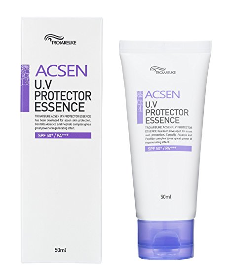 [TROIAREUKE] ACSEN U.V Protector Essence 50ml SPF50 PA    / For Acne and Sensitive Skin, Calming Moisturizing, Fresh Light Texture