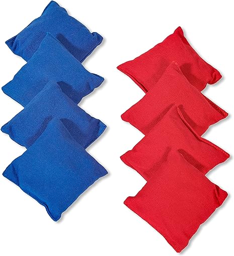 Trademark Innovations 4" Starter Set Cornhole Bean Bags (Set of 8, Red and Blue)