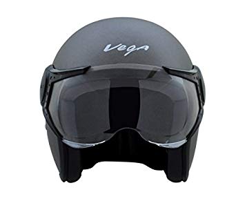 Vega Jet Open Face Helmet (Dull Anthracite, L)