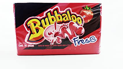 Bubbaloo Fresa/Strawberry Mexican Gum 1 Pack of 50pcs