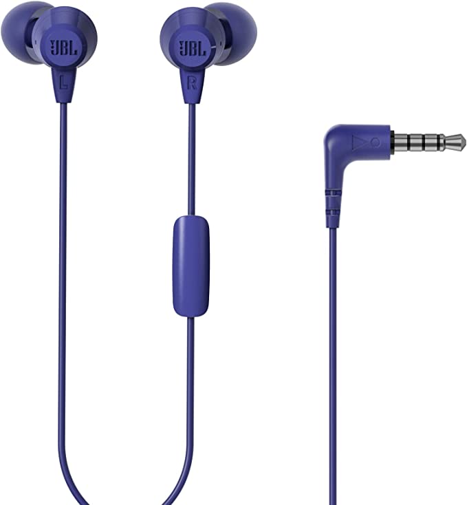 JBL C50HI Wired in Ear Headphones Blue