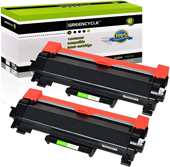 GREENCYCLE Compatible Toner Cartridge Replacement for Brother TN760 TN-760 TN730 with Chip to Use with HL-L2350DW HL-L2395DW HL-L2390DW HL-L2370DW MFC-L2750DW MFC-L2710DW (Black, 2-Pack)