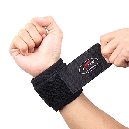 2 PCS Socko 1436 Adjustable Classic Sports Gym Elastic Stretchy Wrist Joint Brace Support Wrap Band - Black One Size